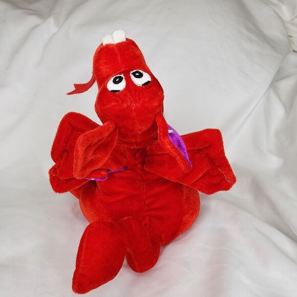 Plush Dragon Red Purple Silver stars 9" Stuffed Animal Sureshot Redemption - Picture 4 of 6